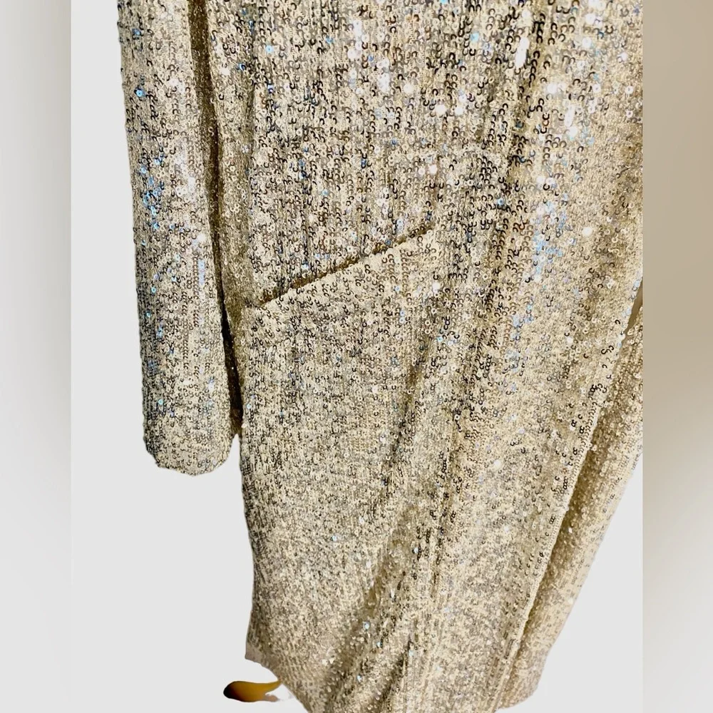 STEVE MADDEN Show Stopper Duster Silver Disco NWT Small - Picture 8 of 10